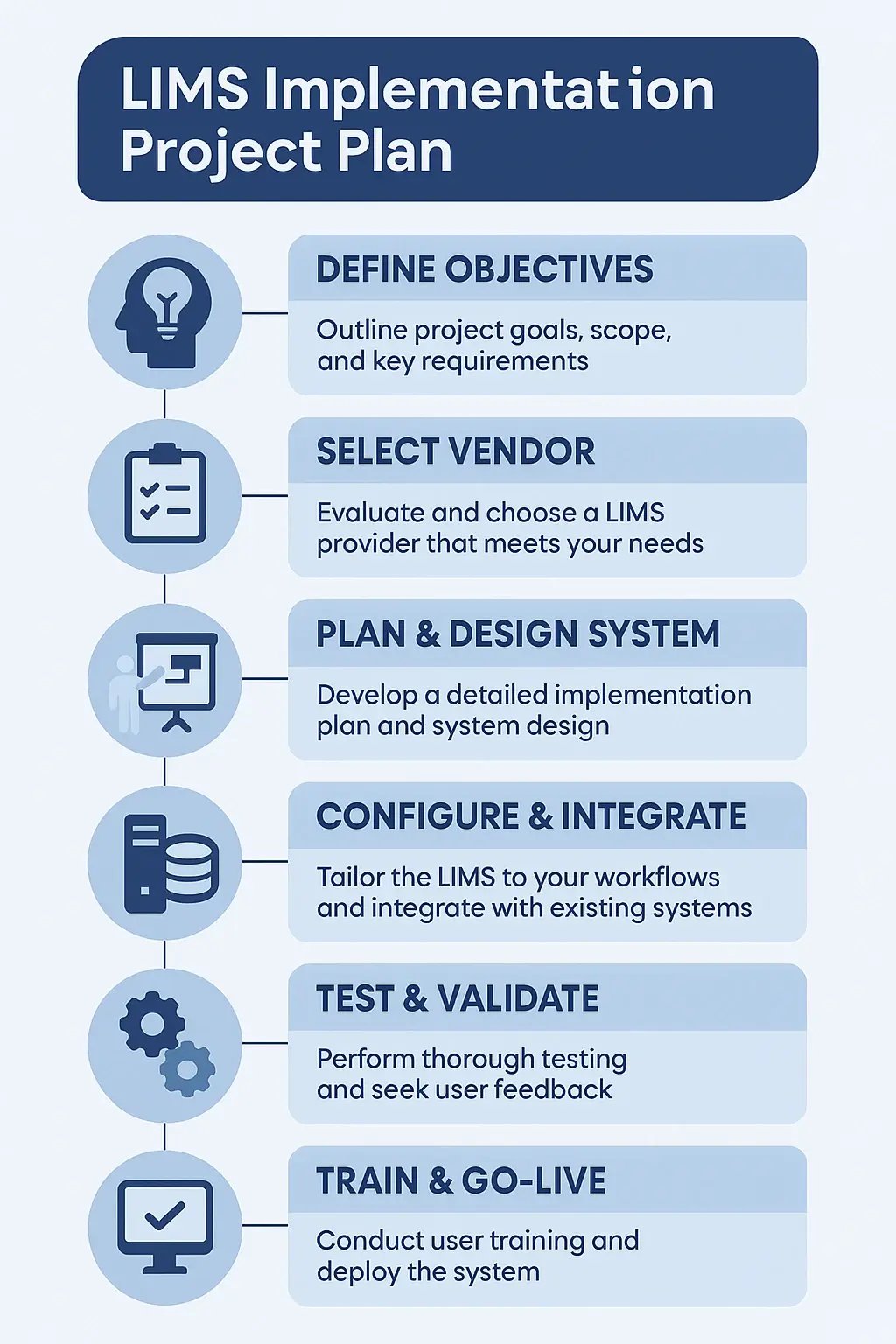 LIMS Implementation Project Plan Infogrpahic - Snic Solutions